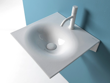 VEIL - Wall-mounted ceramic washbasin by Scarabeo Ceramiche