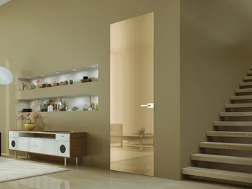 HINGED MIRR - Hinged flush-fitting glass door by Scrigno