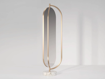 GIOVE - Freestanding swivel oval marble mirror by Secolo