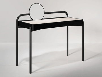 ROLL - Walnut and brass vanity table by Secolo