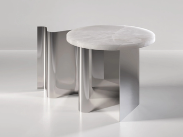 SKETCH - Round metal coffee table by Secolo