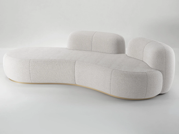 TATEYAMA XL - Curved 4 seater fabric sofa by Secolo