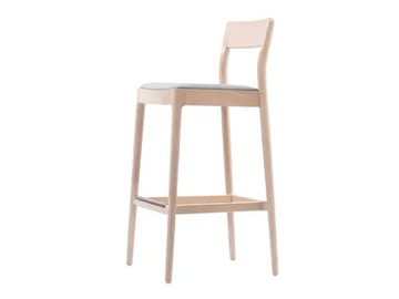 JUNE - Wooden barstool with integrated cushion by Sedex