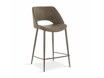 ARISA - High Eco-leather stool with back by Sedit