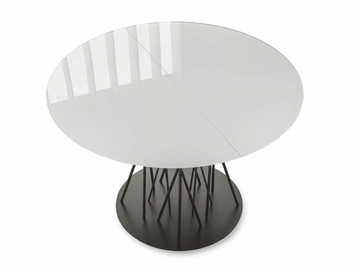 BAMBOO - Extending round glass table by Sedit