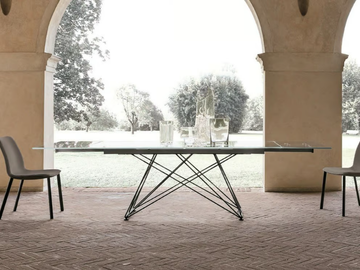 BUILDING - Extending rectangular glass table by Sedit