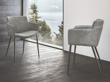 CAROL - Eco-leather easy chair with armrests by Sedit