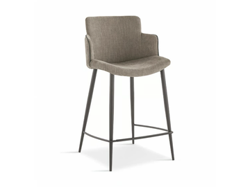 CAROL - High Eco-leather stool with back by Sedit