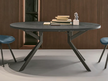 OLIMPO - Extending round table with concrete top by Sedit