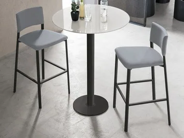 SARA - High Eco-leather stool with back by Sedit
