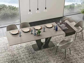 SILVER - Extending rectangular table with concrete top by Sedit