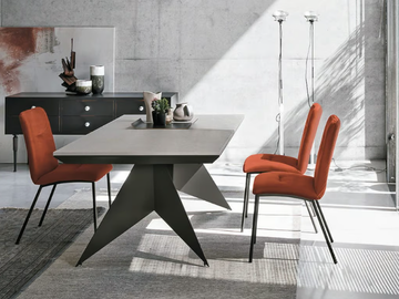 VELA - Extending rectangular piasentina stone table by Sedit