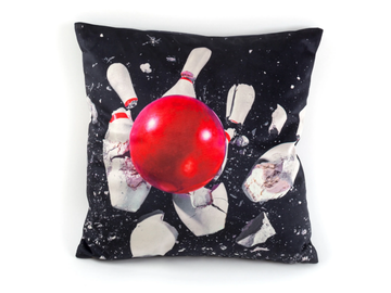 BOWLING - Square fabric cushion by Seletti