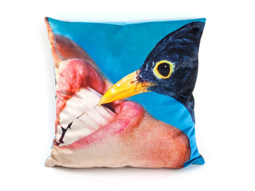 CROW - Square fabric cushion by Seletti