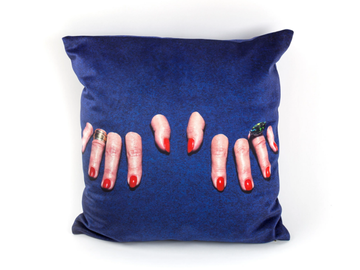 FINGERS - Square fabric cushion by Seletti