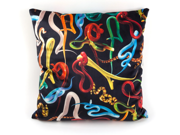 SNAKES - Square fabric cushion by Seletti