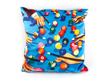 SNOOKER - Square fabric cushion by Seletti