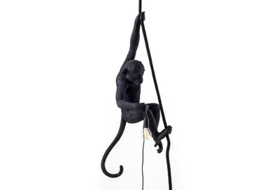 THE MONKEY LAMP BLACK CEILING - LED resin pendant lamp by Seletti