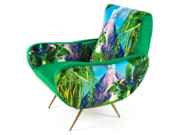 VOLCANO - Fabric armchair with armrests by Seletti