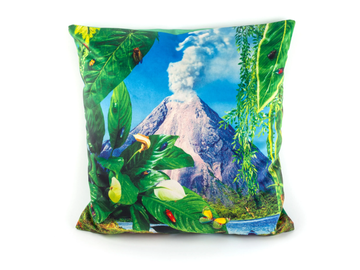 VOLCANO - Square fabric cushion by Seletti