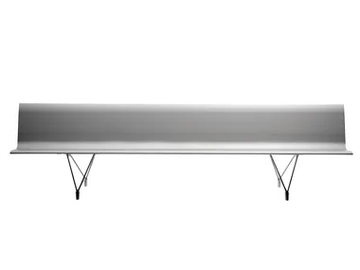 AERO - Wall-Mounted extruded aluminium bench seating with back by SELLEX