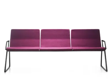 BILDU - Modular fabric bench seating with back by SELLEX