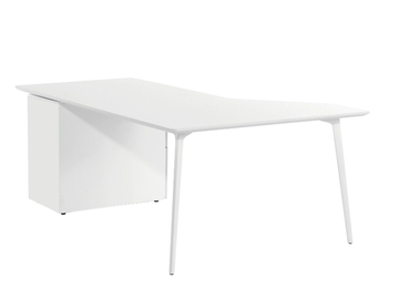 FLY - L-shaped wooden office desk with shelves by SELLEX