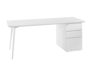 FLY - Rectangular wooden office desk with shelves by SELLEX