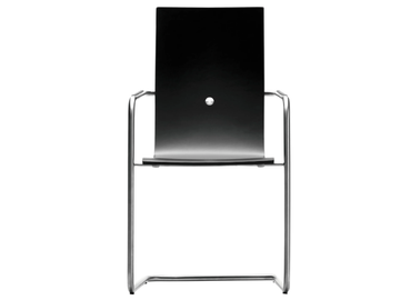 HAMMOK - Cantilever wooden chair with armrests by SELLEX