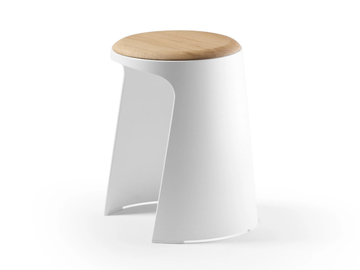 HANDY - Polypropylene stool with wooden seat by SELLEX