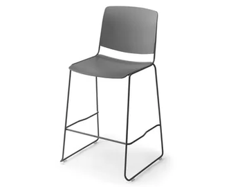 MASS - High polypropylene stool with footrest by SELLEX