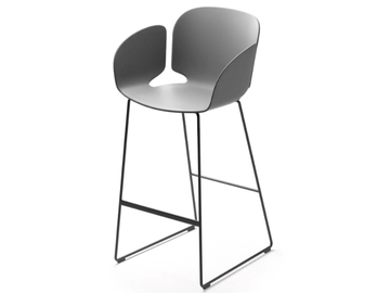 NEST - Sled base high polypropylene stool with armrests by SELLEX