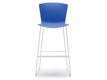 SLAM - Sled base high polypropylene stool with footrest by SELLEX
