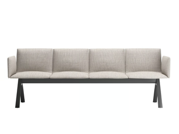 SLAM SOFT - Freestanding fabric beam seating with armrests by SELLEX