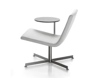 STILL - Upholstered with 4-spoke base leather easy chair by SELLEX