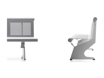VACANTE - Freestanding stainless steel beam seating by SELLEX