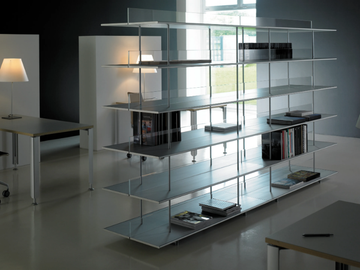 ZUMM - Open double-sided extruded aluminium bookcase by SELLEX
