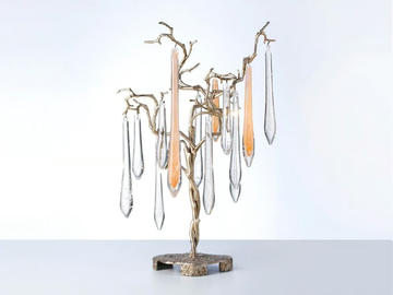 AQUA WILLOW - Halogen handmade bronze table lamp by Serip
