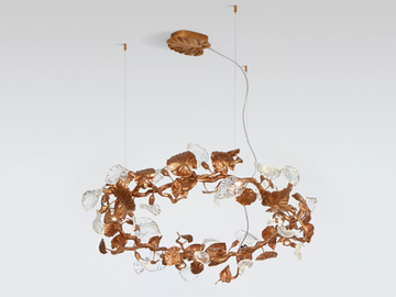 CALATHEA AUREA - LED handmade bronze pendant lamp by Serip