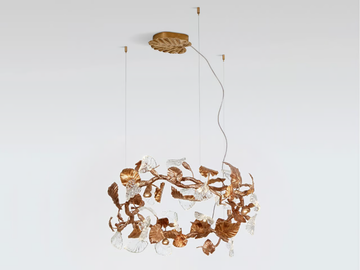 CALATHEA AUREA - LED handmade bronze pendant lamp by Serip
