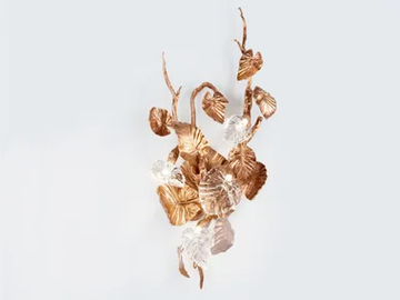 CALATHEA MAKOYANA - LED handmade bronze wall lamp by Serip
