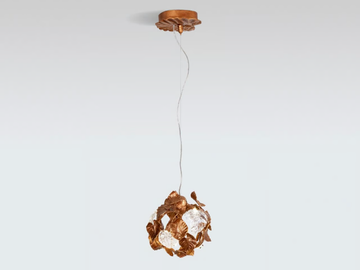 CALATHEA ORBIFOLIA - LED handmade bronze pendant lamp by Serip