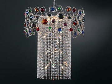 DIAMOND CLEOPATRA EXTRA LARGE - Halogen pendant lamp with crystals by Serip