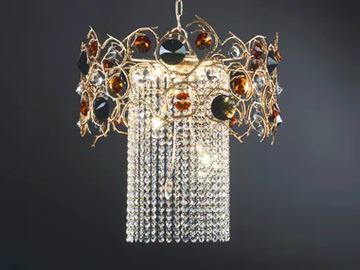 DIAMOND CLEOPATRA LARGE - Halogen pendant lamp with crystals by Serip