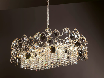 DIAMOND KURUS SMALL - Halogen bronze pendant lamp with crystals by Serip