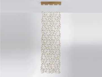 DIAMOND PERSA RECTANGLE - Halogen bronze pendant lamp with crystals by Serip