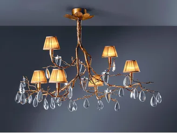 FASCINIUM RAINFALL MEDIUM - Halogen bronze pendant lamp with crystals by Serip