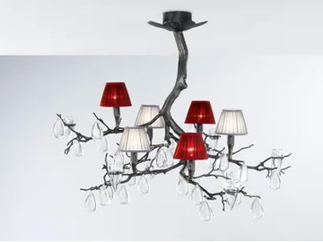 FASCINIUM SLEET SMALL - Halogen bronze pendant lamp with crystals by Serip