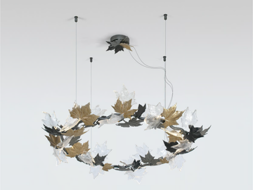 FOLIO CROWN - Handmade bronze pendant lamp by Serip