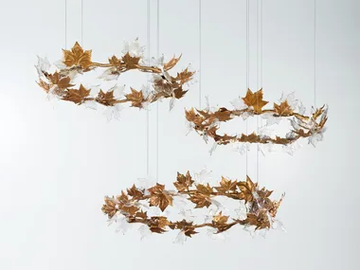 FOLIO CROWN LARGE - LED handmade bronze pendant lamp by Serip